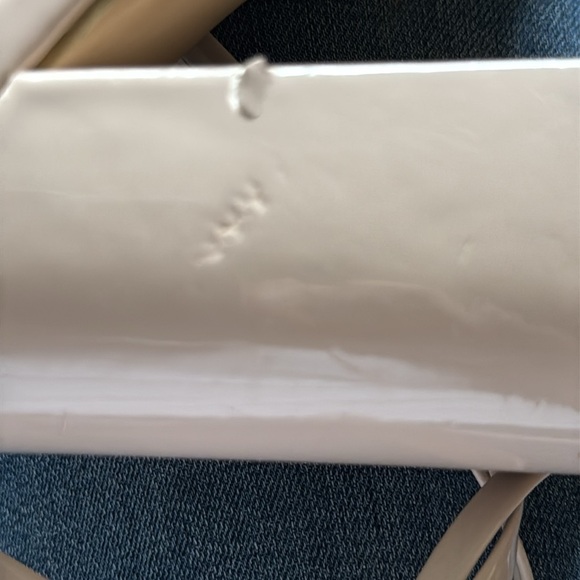 Nasty Girl nude ankle Strappy Prove your point block heel patent sandals Sz 6 - Picture 8 of 9